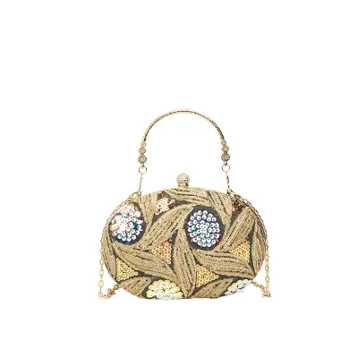 Women Fashion Retro Sequin Chain Evening Bag