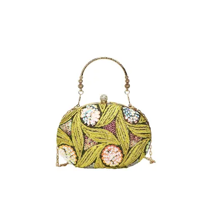 Women Fashion Retro Sequin Chain Evening Bag