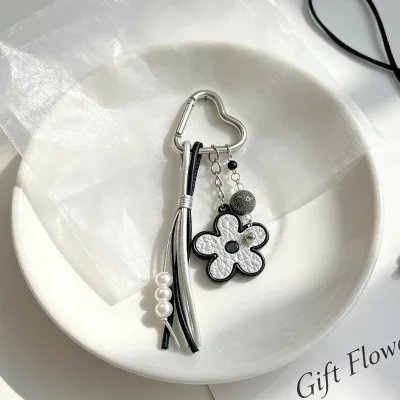 Women Fashion Floral Pu Leather Keychain Pendant
