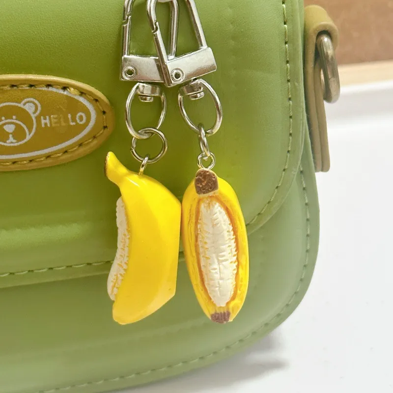 Fashion Creative Handmade Banana Boat Pendant Keychain