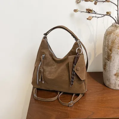 Vintage Solid Color Large Capacity Underarm Shoulder Bag