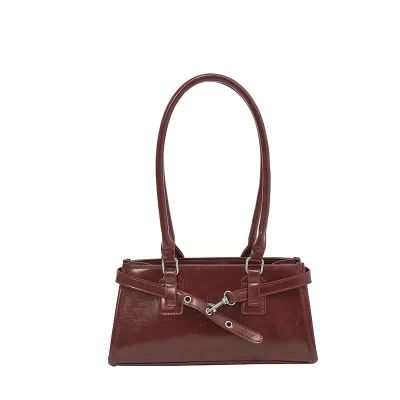 Fashionable Solid Color Large Capacity Underarm Shoulder Bag