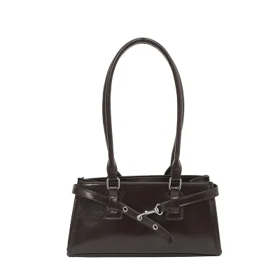Fashionable Solid Color Large Capacity Underarm Shoulder Bag