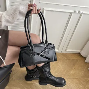 Fashionable Solid Color Large Capacity Underarm Shoulder Bag