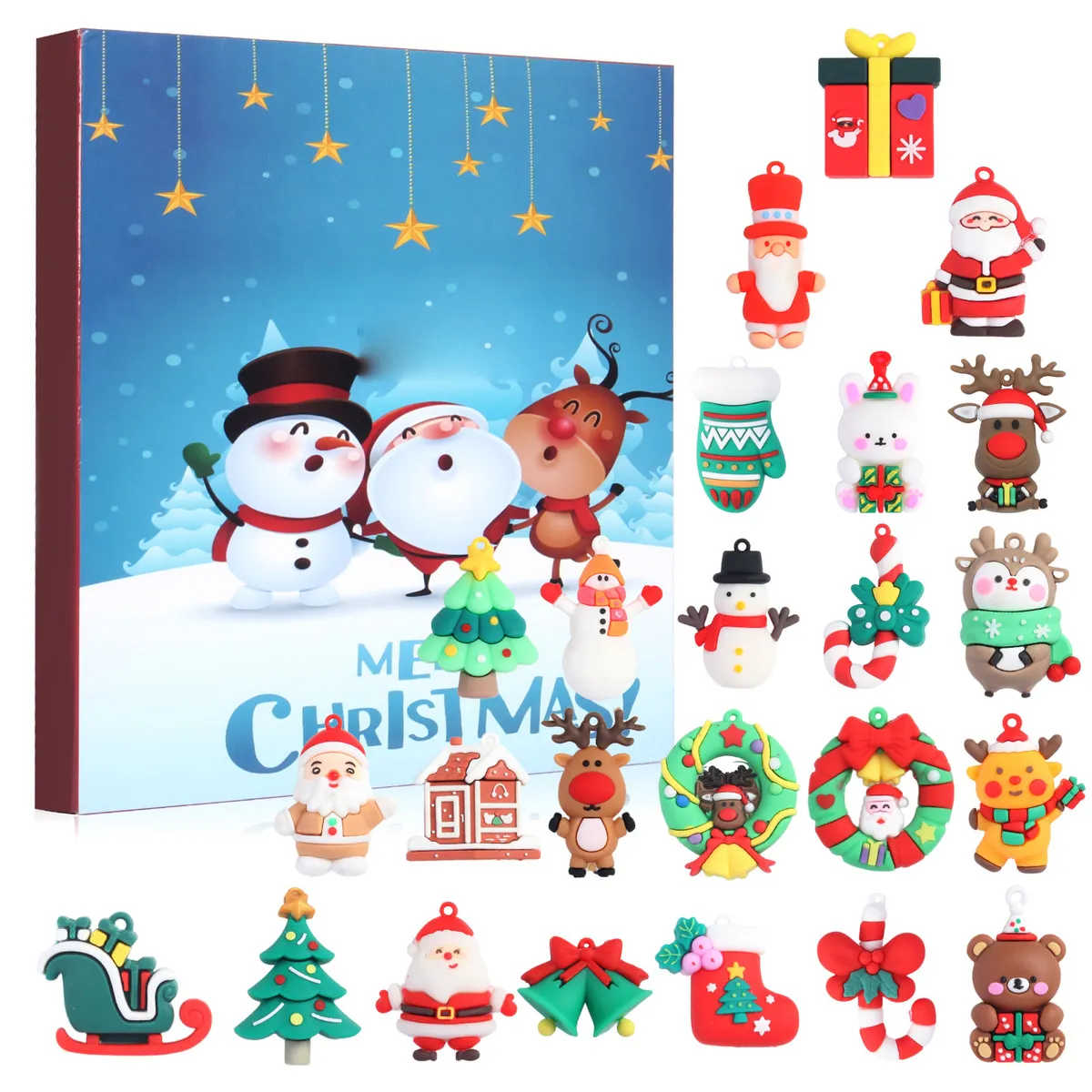 Christmas Blind Box 3d Figurine Ornaments Advent Calendar Countdown Gift