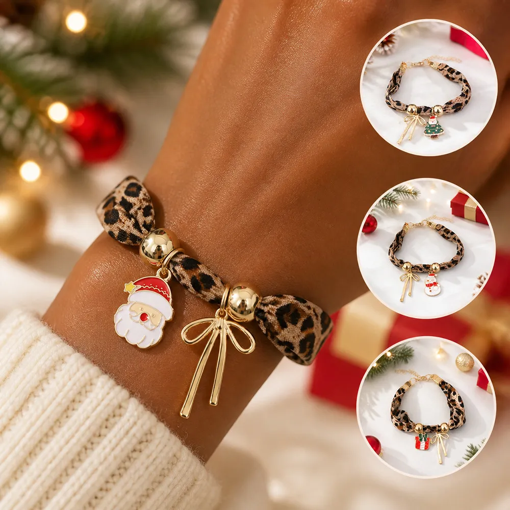 Christmas Women Fashion Leopard Dripping Oil Bracelet