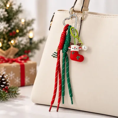 Christmas Theme Stereo Christmas Tree Snowman Elk Pendant Keychain
