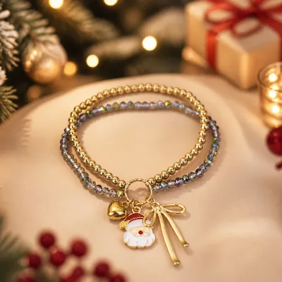 Christmas Women Fashion Cartoon Oil Dropping Bracelet