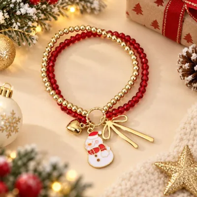 Christmas Women Fashion Cartoon Oil Dropping Bracelet