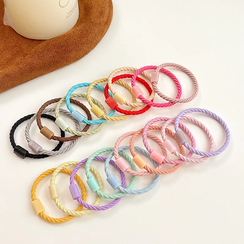 Kids Girls Multicolor Threaded Rubber Band Hair Tie