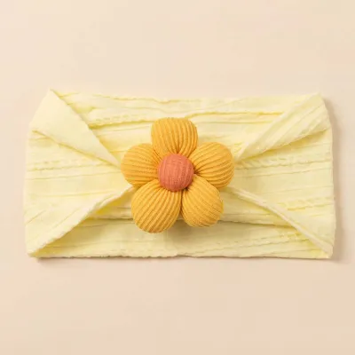 Kids Baby Girls Fashion Cute Solid Color Flower Soft Elastic Hair Band