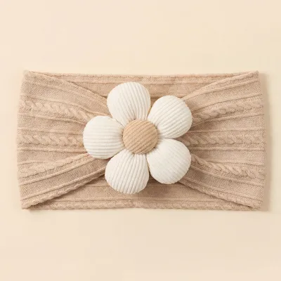 Kids Baby Girls Fashion Cute Solid Color Flower Soft Elastic Hair Band