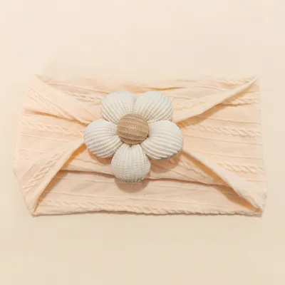 Kids Baby Girls Fashion Cute Solid Color Flower Soft Elastic Hair Band