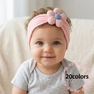 Kids Baby Girls Fashion Cute Solid Color Flower Soft Elastic Hair Band