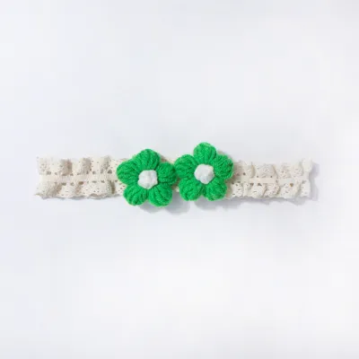 Kids Baby Girls Fashion Solid Color Flower Lace Elastic Hair Band