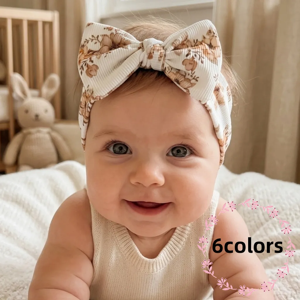Kids Baby'S Girls Fashion Printed Bow Stretch Hair Band