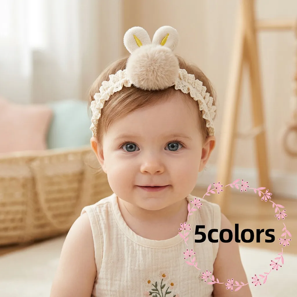 Kids Baby Fashion Cute Rabbit Fur Ball Hair Band