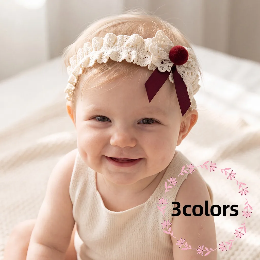 Kids Baby Fashion Cute Lace Love Bow Hair Band
