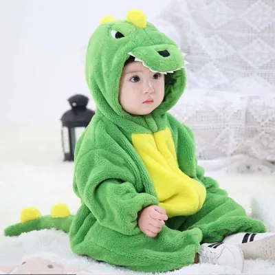 Kids Baby Boys And Girls Fashion Spring And Autumn Cute Animal Plush Long-Sleeve With Hat Rompers