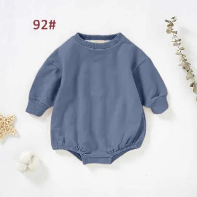 Kids Baby Boys And Girls Fashion Solid Color Long Sleeve Rompers