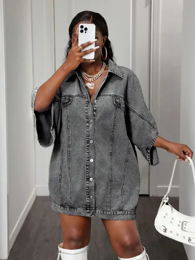 Women Casual Loose Denim Jacket