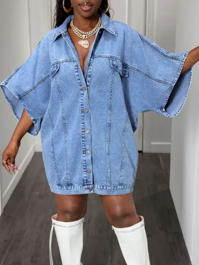 Women Casual Loose Denim Jacket