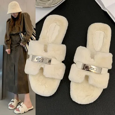 Autumn And Winter Fashion Plush Slippers