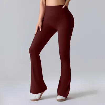 Women'S Fashion Solid Color High Waist Tight Pants Quick-Drying Yoga Pants