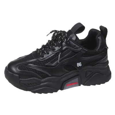 Women Fashion Casual Candy Color Mesh Breathable Thick-Soled Sneakers