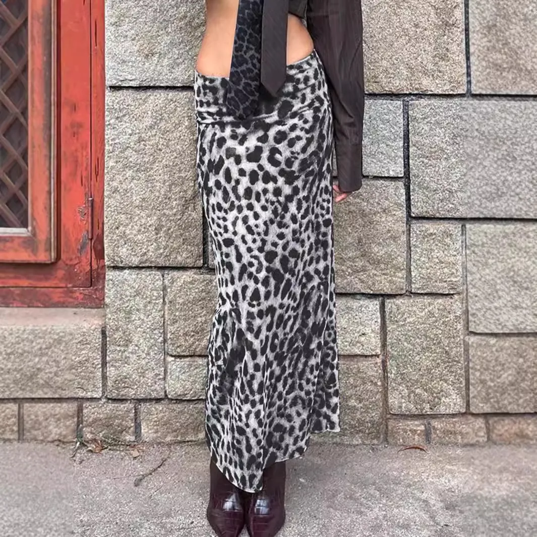 Women Fashion Irregular Leopard Print Skirt