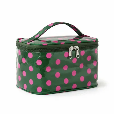 Fashion Contrast Stripe Large Capacity Portable Waterproof Pvc Travel Storage Cosmetic Bag