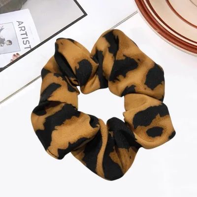 Women Fashion Retro Leopard Fabric Printed Hair Ring