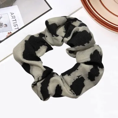Women Fashion Retro Leopard Fabric Printed Hair Ring