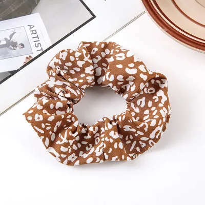 Women Fashion Retro Leopard Fabric Printed Hair Ring