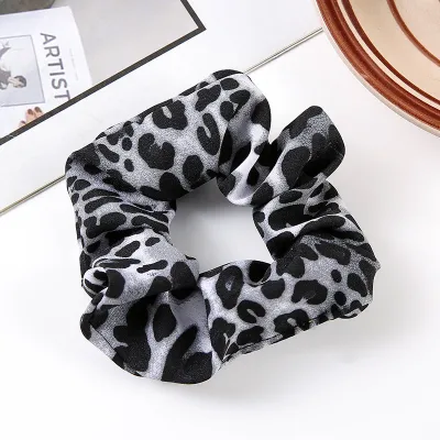 Women Fashion Retro Leopard Fabric Printed Hair Ring