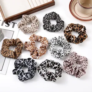 Women Fashion Retro Leopard Fabric Printed Hair Ring