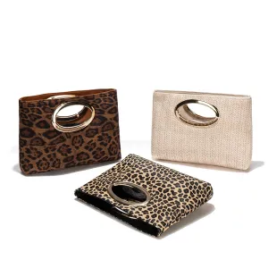 Women Fashion Leopard Small Square Handbag