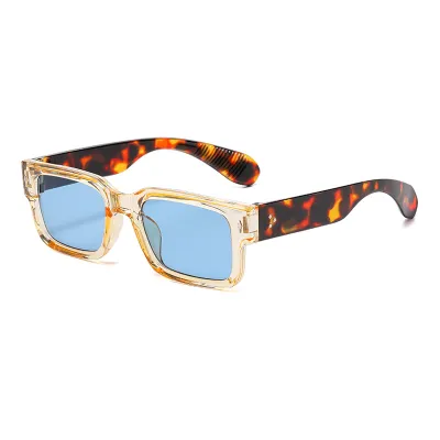 Men'S Fashion Color Block Square Frame Sunglasses