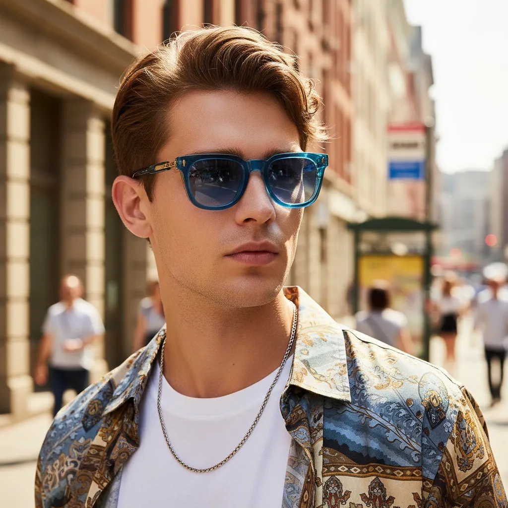Men Fashion Square-Frame Sunglasses