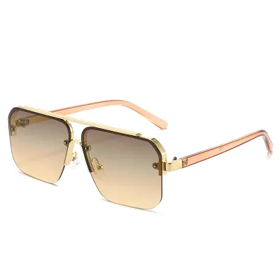 Men Fashion Square Metal Sunglasses