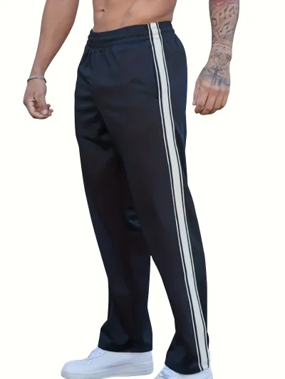 Men'S Fashion Casual Spring And Summer Side Stripe Straight-Leg Pants