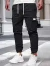 Men'S Fashion Casual Solid Color Multi-Pocket Slim-Fit Cargo Pants