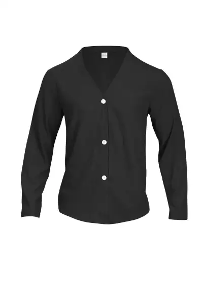 Men'S Fashion Casual Autumn Solid Color V-Neck Button Long Sleeve Shirt