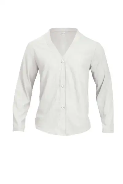 Men'S Fashion Casual Autumn Solid Color V-Neck Button Long Sleeve Shirt