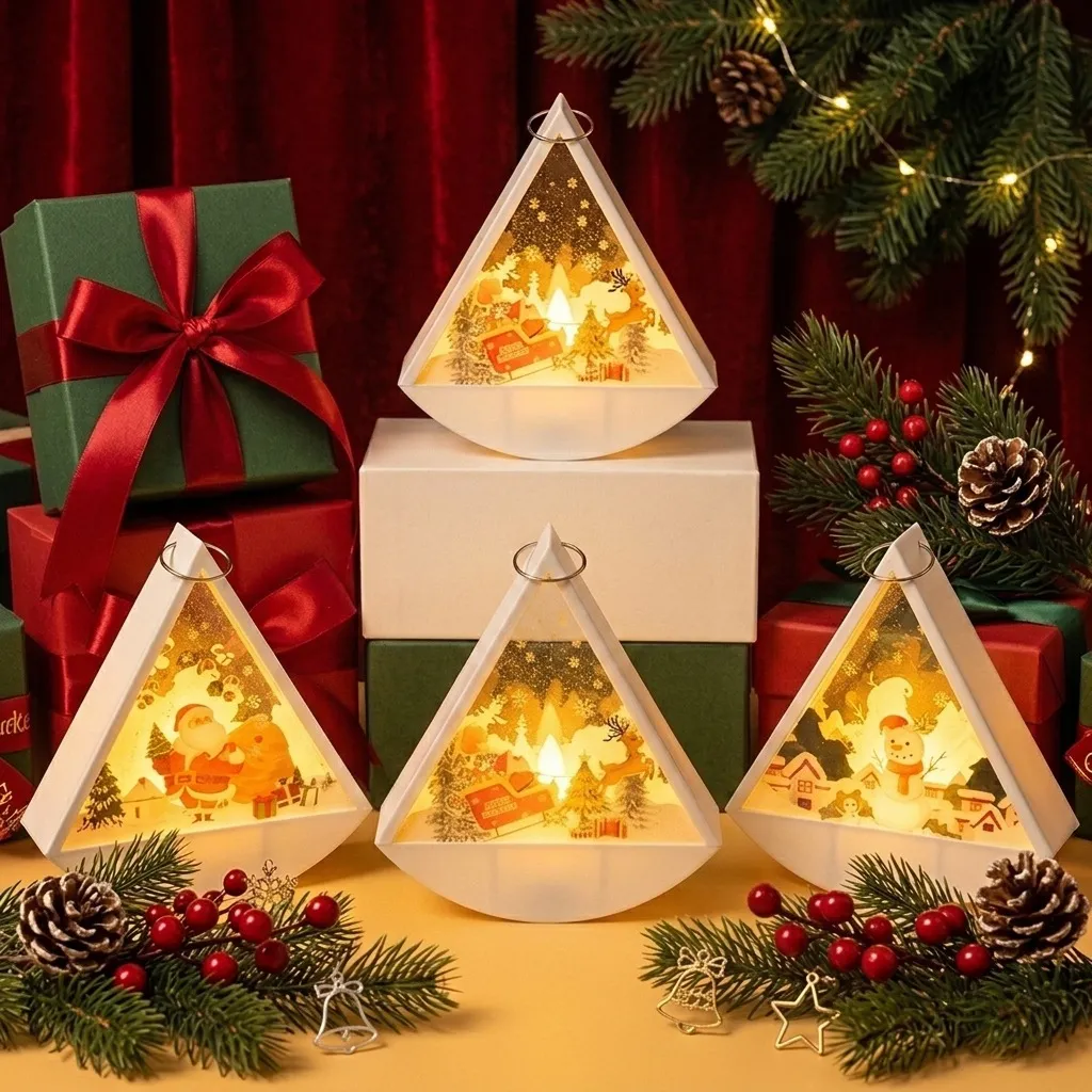 Christmas Electronic Candles Small Lantern Holiday Party Decorations