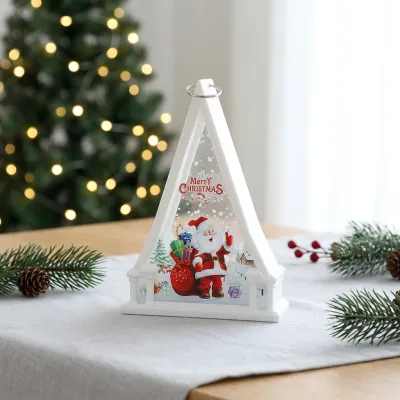 Christmas Candle Lamp Triangle Wind Lamp Night Light Pendant Decorations