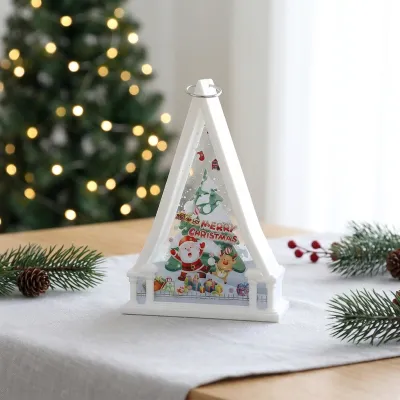Christmas Candle Lamp Triangle Wind Lamp Night Light Pendant Decorations
