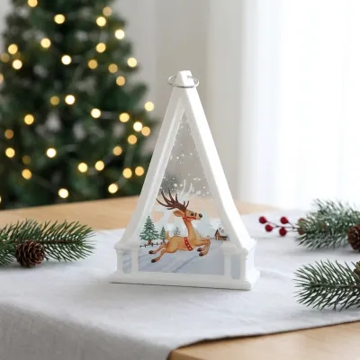 Christmas Candle Lamp Triangle Wind Lamp Night Light Pendant Decorations