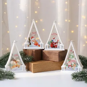 Christmas Candle Lamp Triangle Wind Lamp Night Light Pendant Decorations