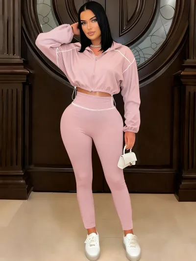 Women Fashion Casual Sports Two-Piece Set